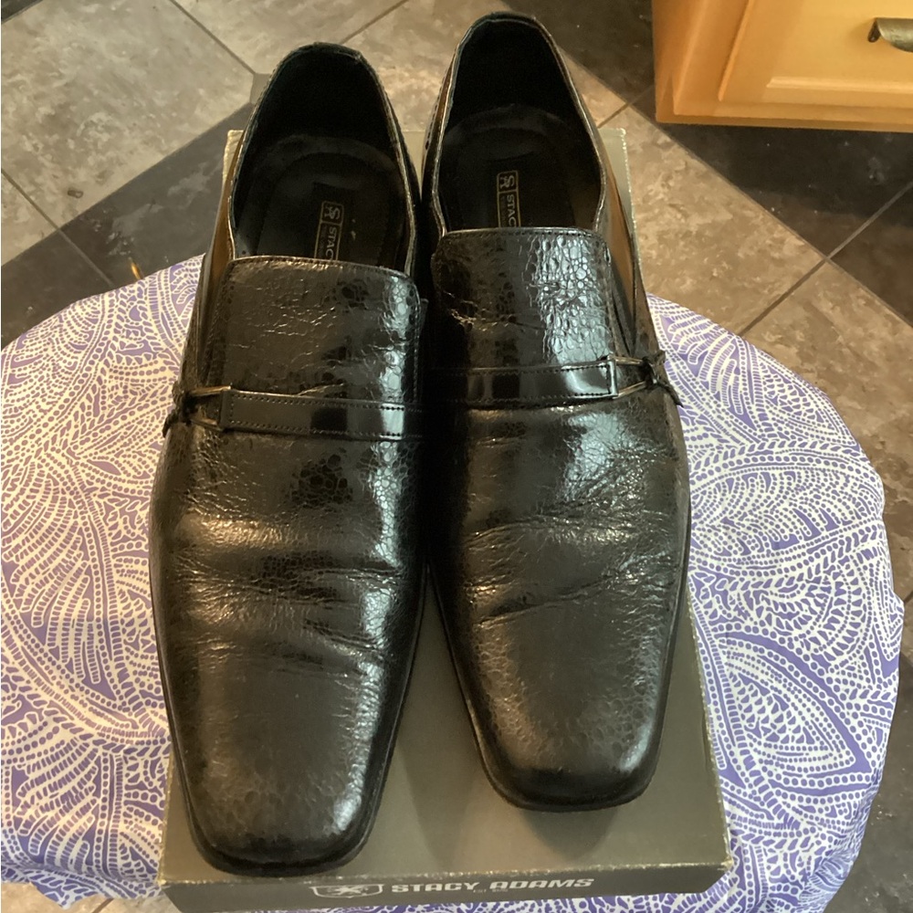 Stacy Adams Men's Black Textured Loafer Shoes